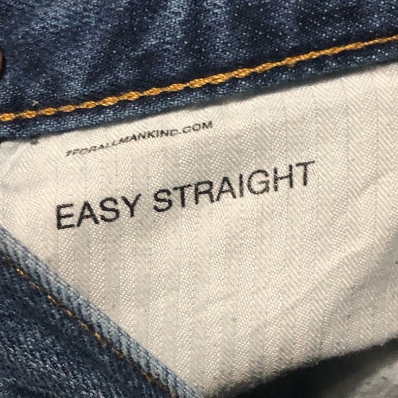 7 For All Mankind Jeans Women's 28 Easy Straight Leg Button Fly Distressed Denim - Picture 4 of 9